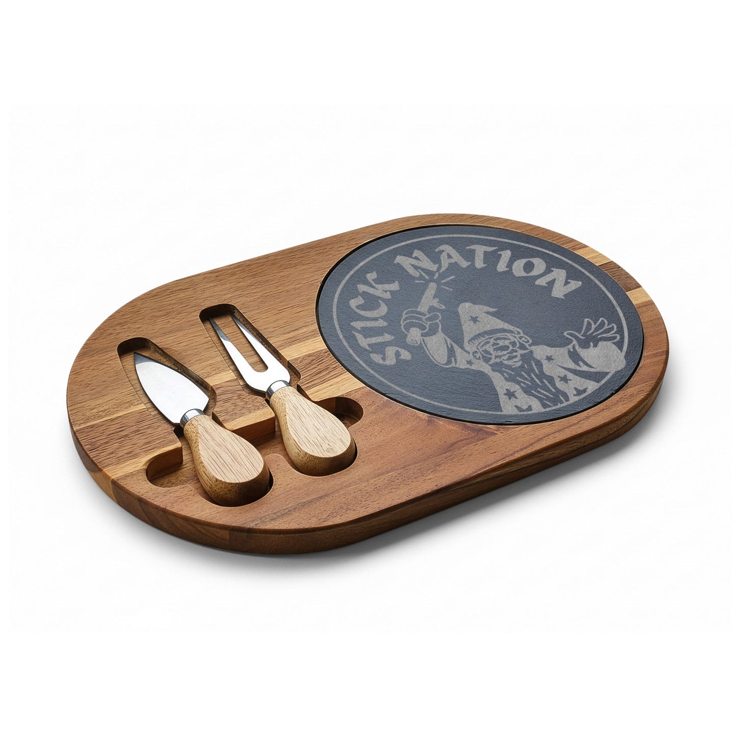 Engraved Charcuterie Board with Cheese Tools