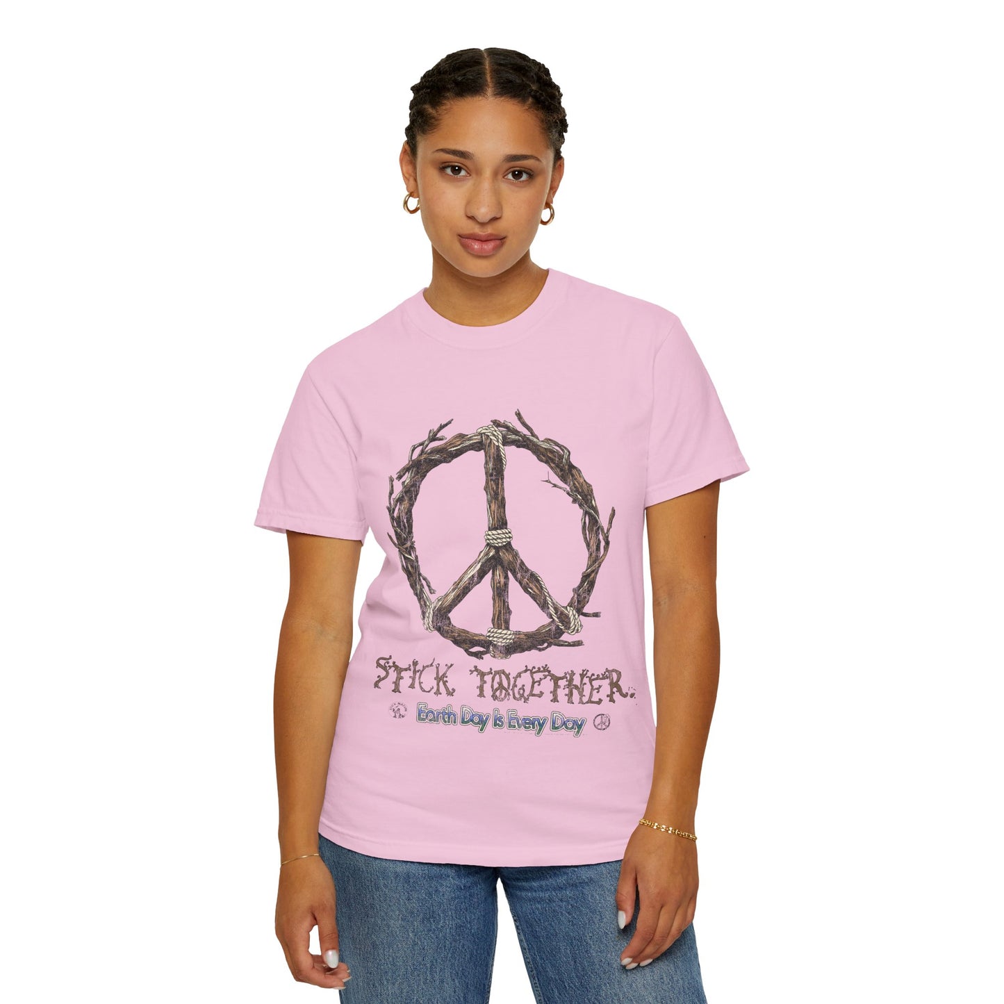 Stick Together Earth Day 2025 Unisex T-Shirt - Side Walk Flowers x Stick Nation