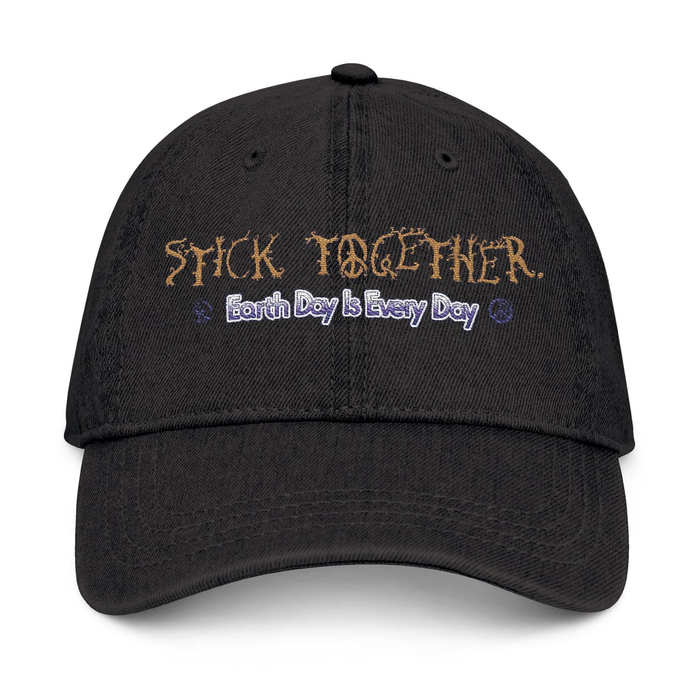 Stick Together Embroidered Denim Dad Hat