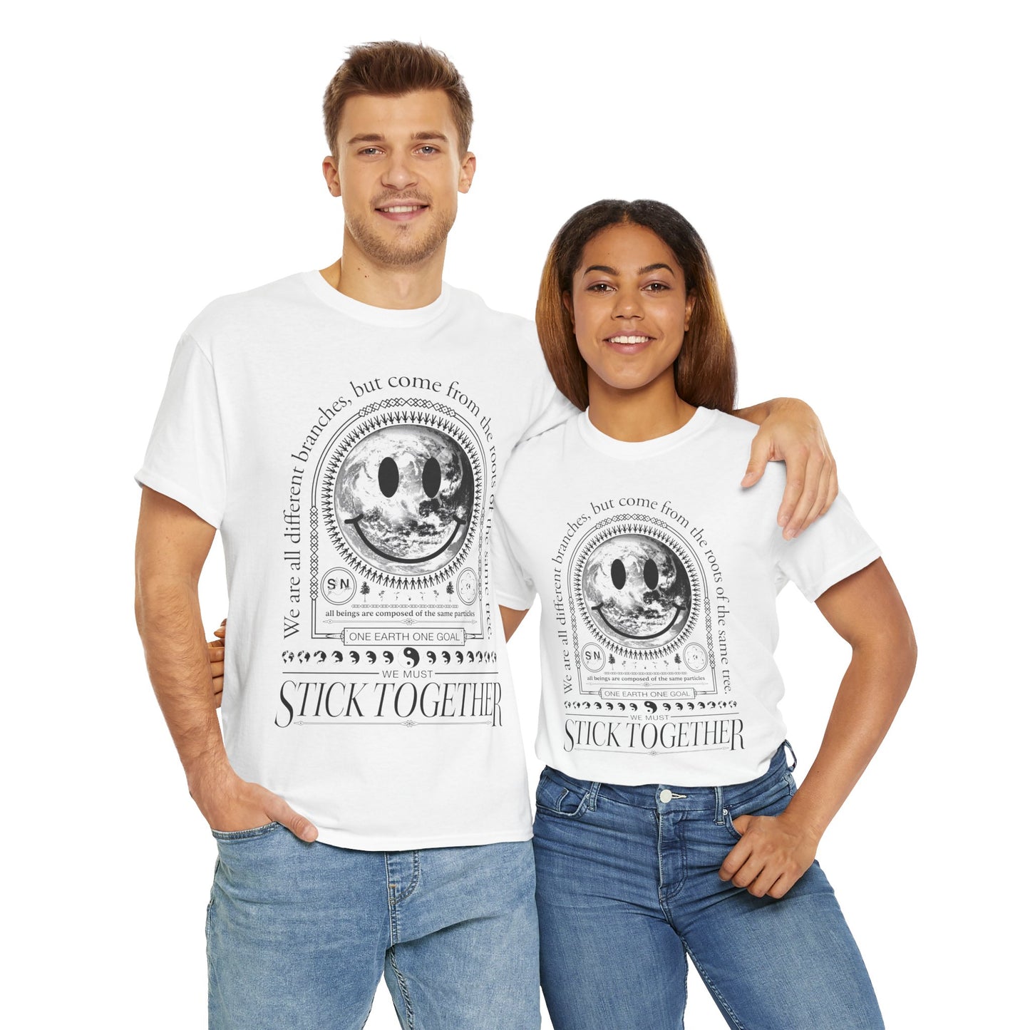 Smiley Face Stick Together Unisex T-Shirt