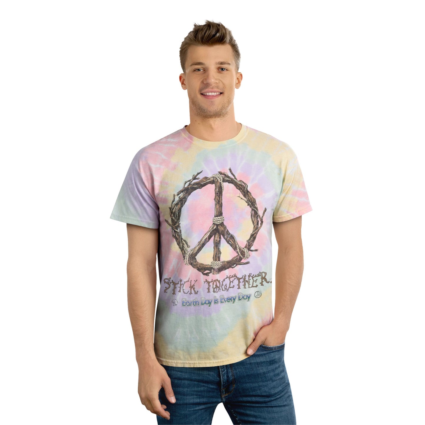 Stick Together Earth Day 2025 - Unisex Tie Dye T-Shirt
