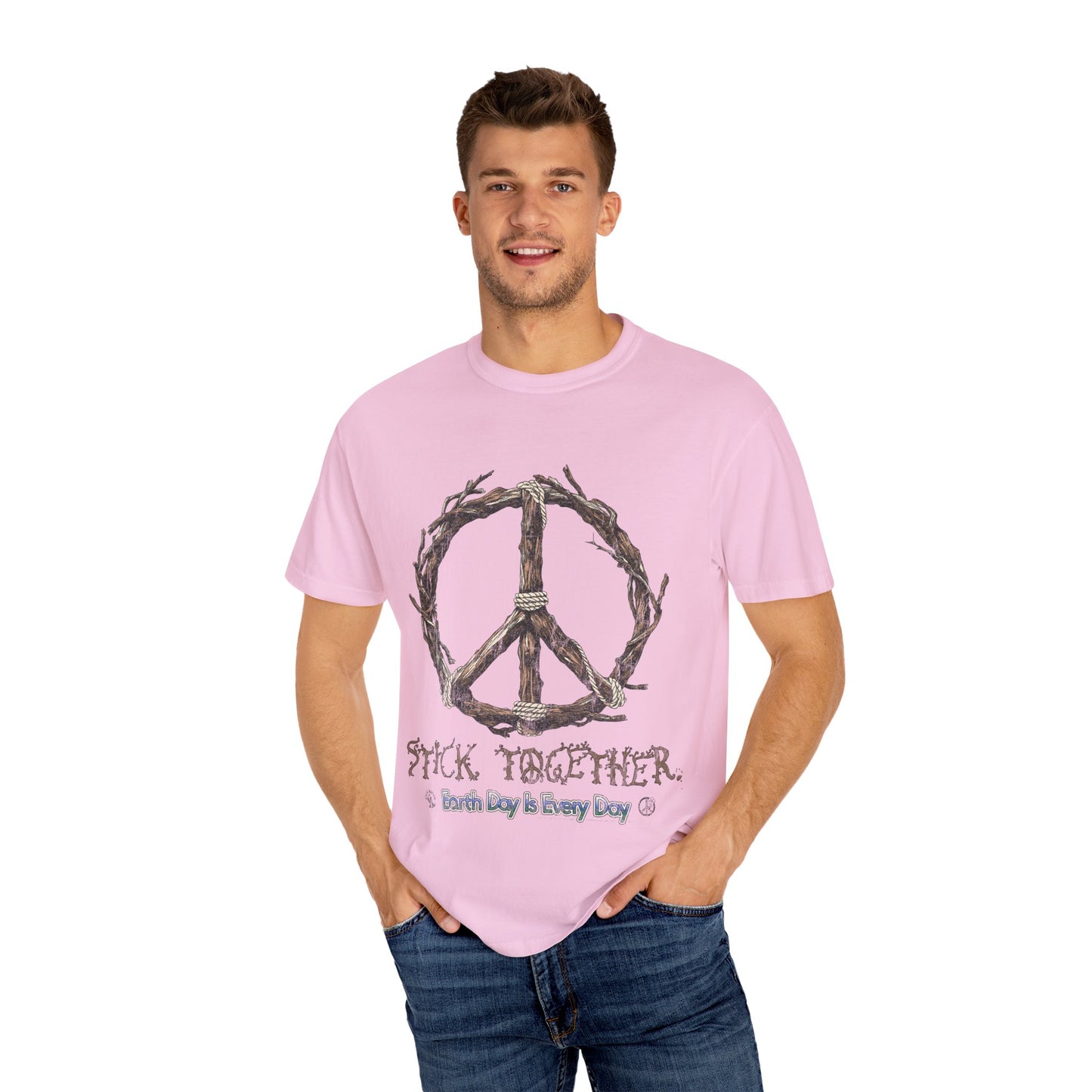 Stick Together Earth Day 2025 Unisex T-Shirt - Side Walk Flowers x Stick Nation