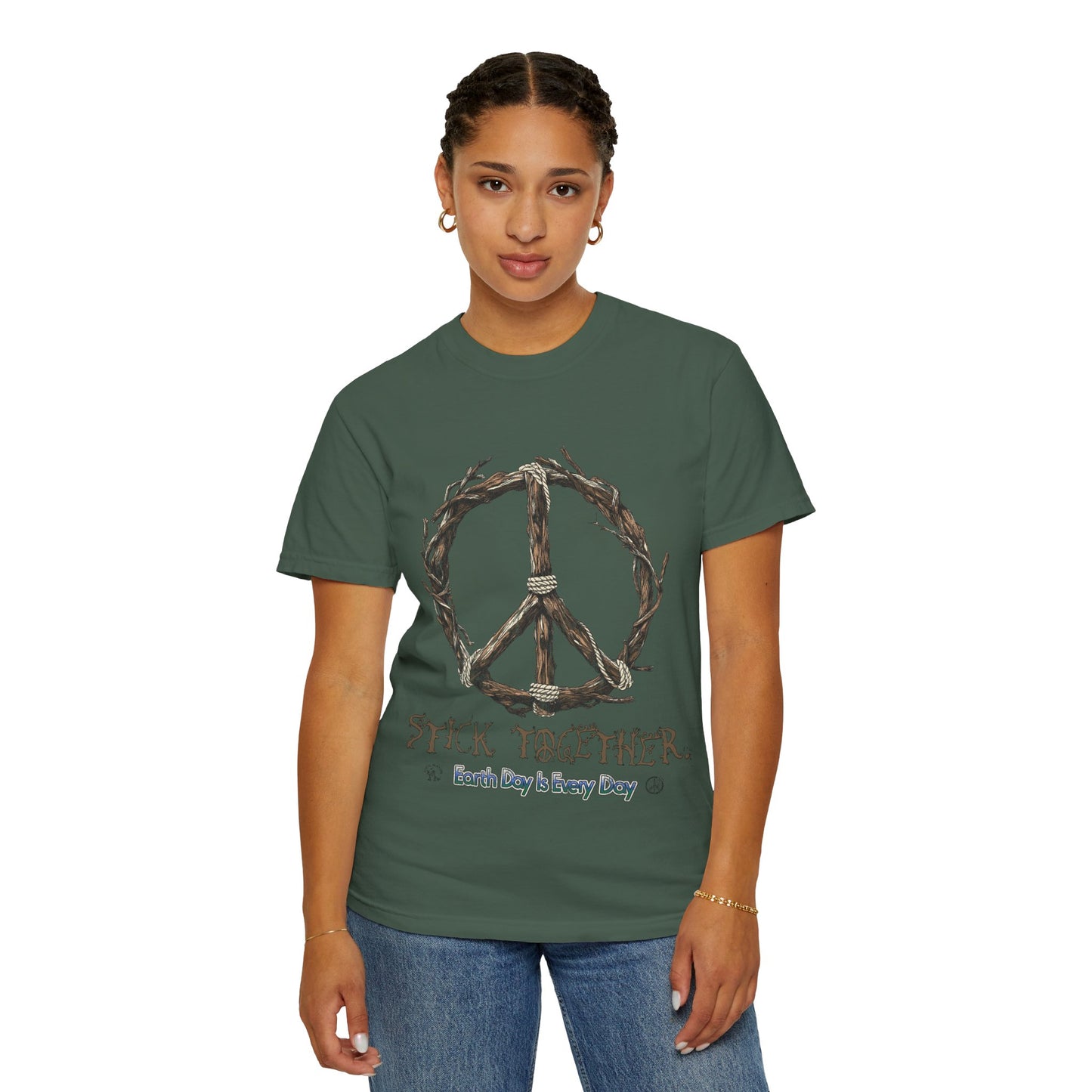 Stick Together Earth Day 2025 Unisex T-Shirt - Side Walk Flowers x Stick Nation