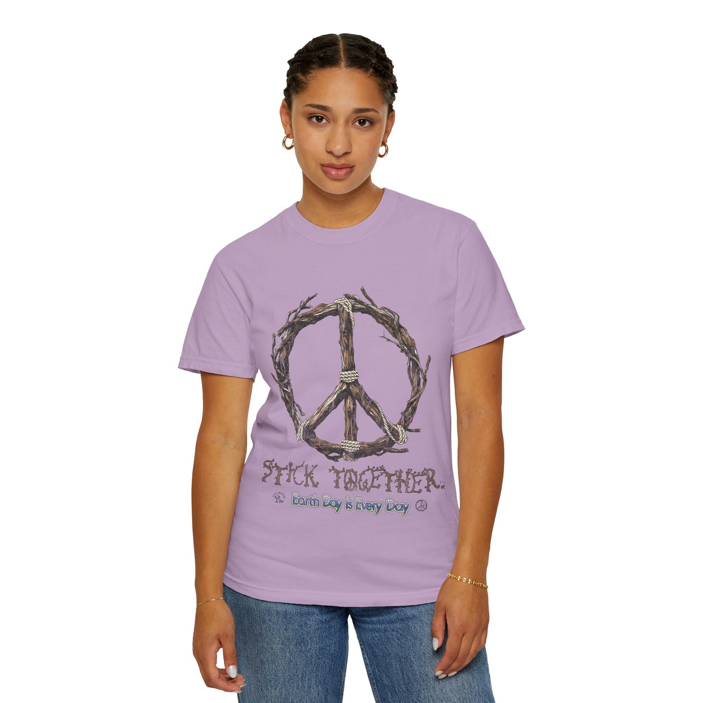 Stick Together Earth Day 2025 Unisex T-Shirt - Side Walk Flowers x Stick Nation