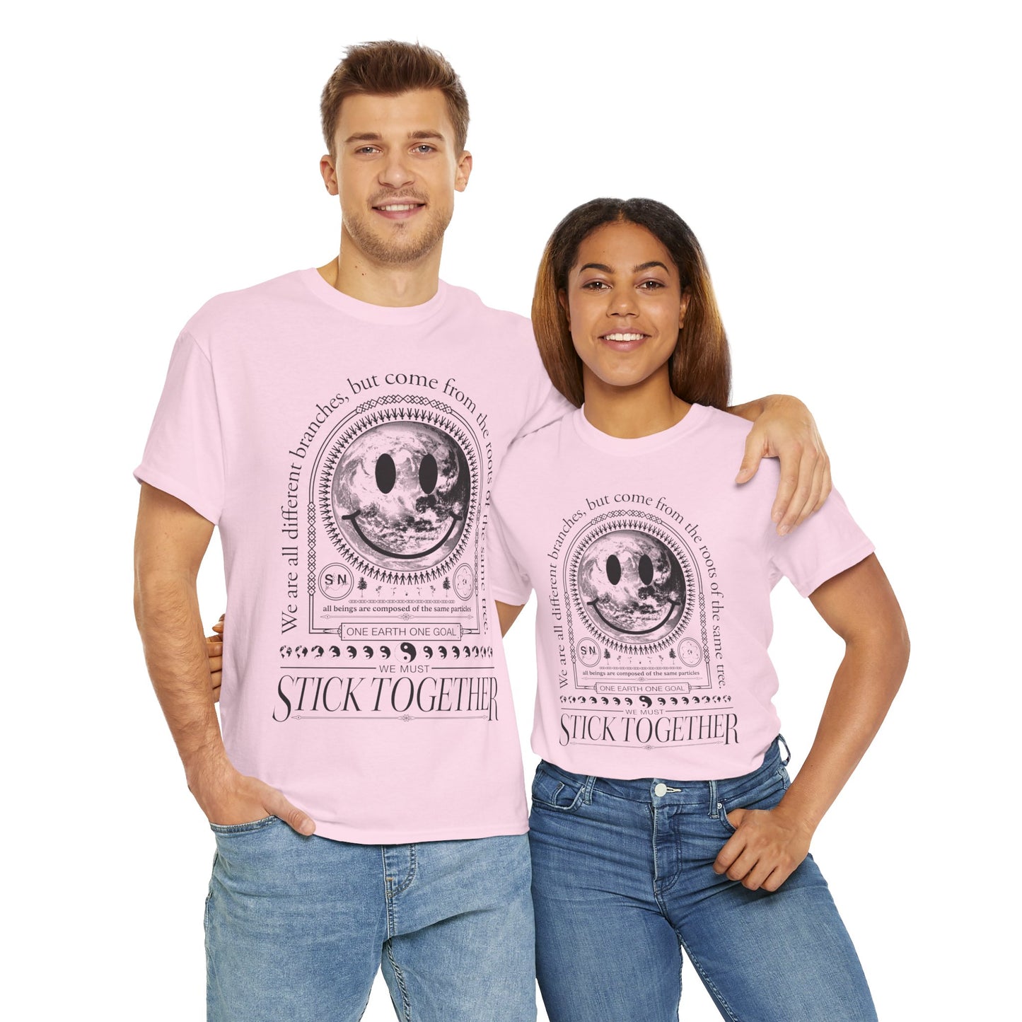 Smiley Face Stick Together Unisex T-Shirt