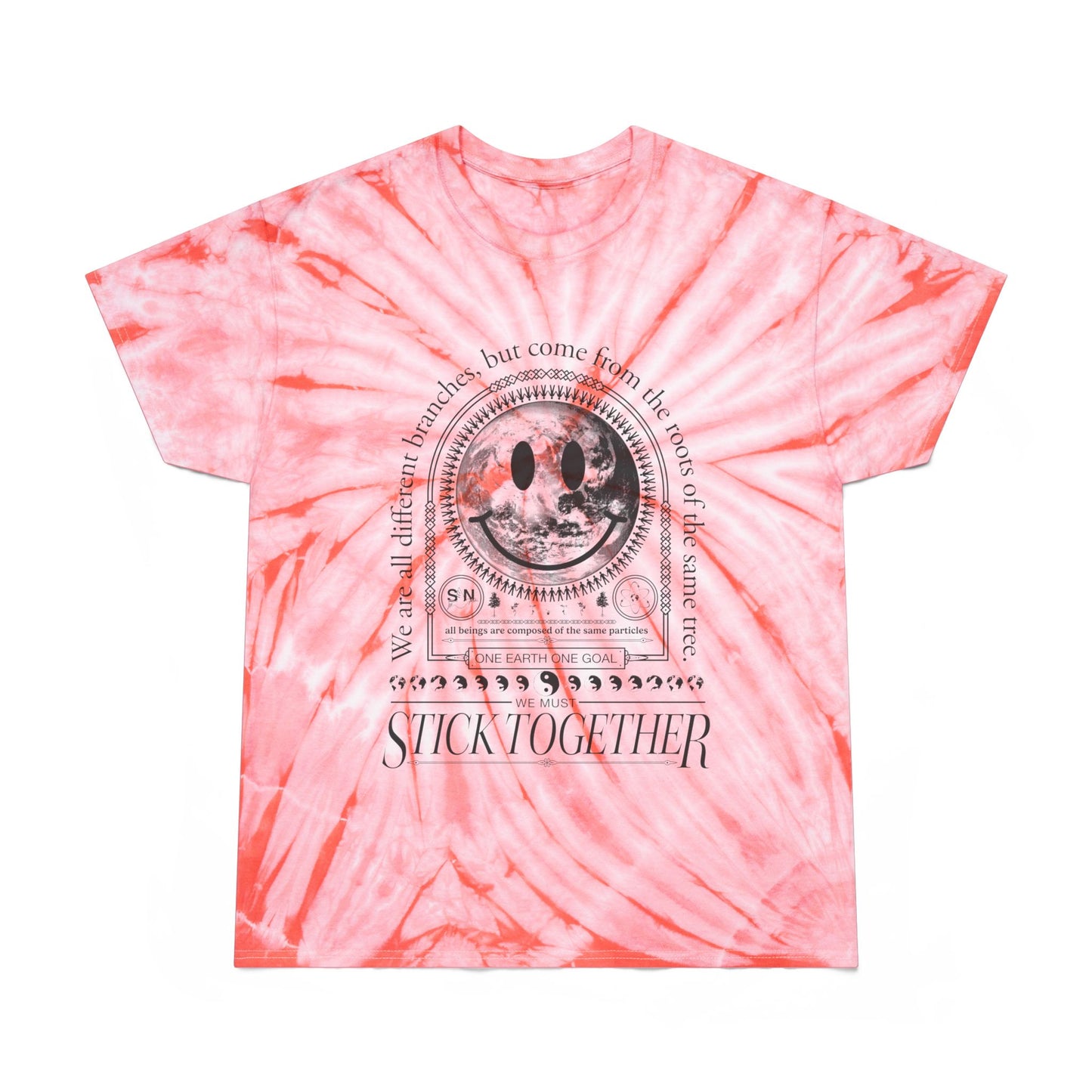 Smiley Face Stick Together - Unisex Tie Dye T-Shirt 2