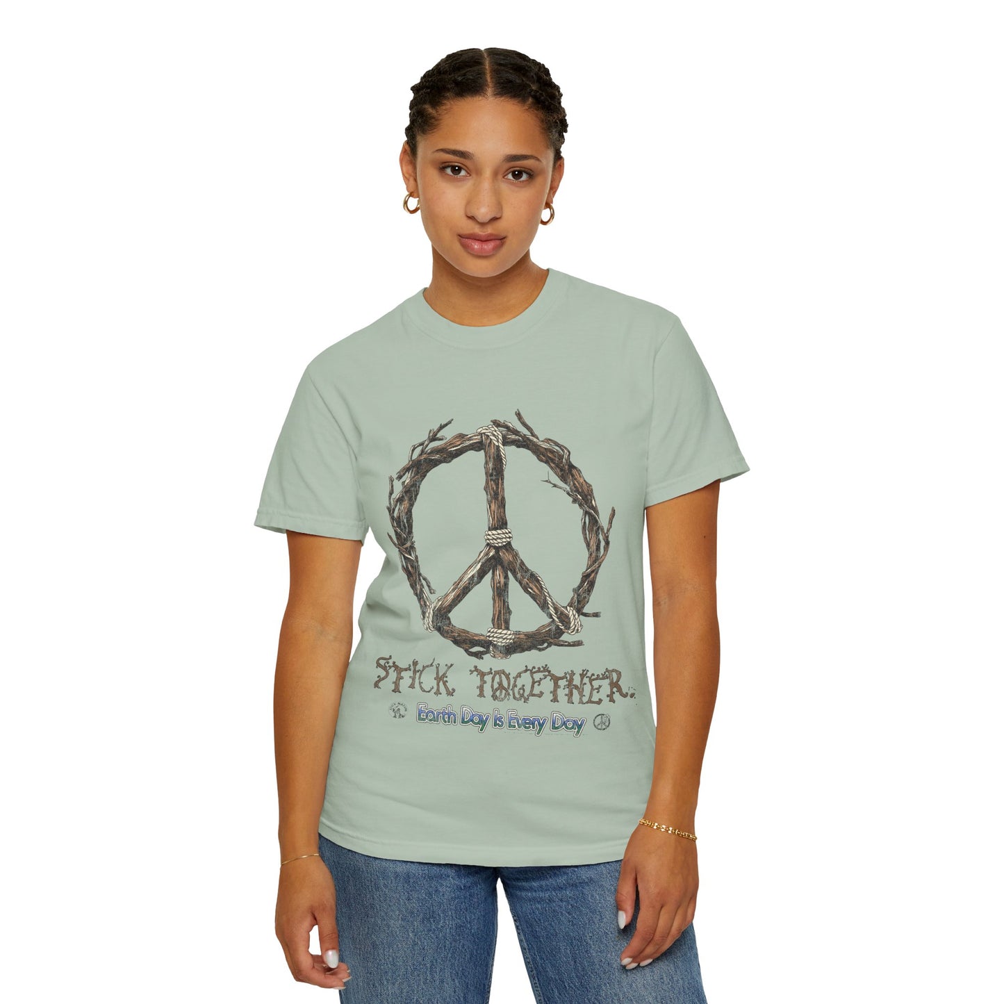 Stick Together Earth Day 2025 Unisex T-Shirt - Side Walk Flowers x Stick Nation