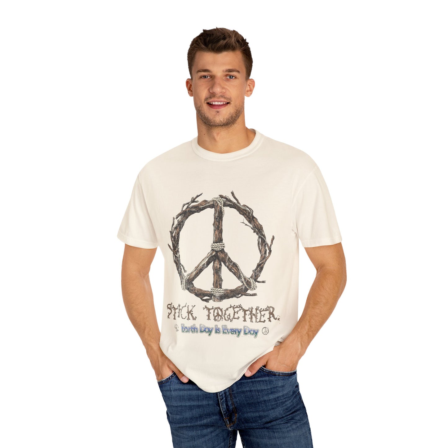Stick Together Earth Day 2025 Unisex T-Shirt - Side Walk Flowers x Stick Nation
