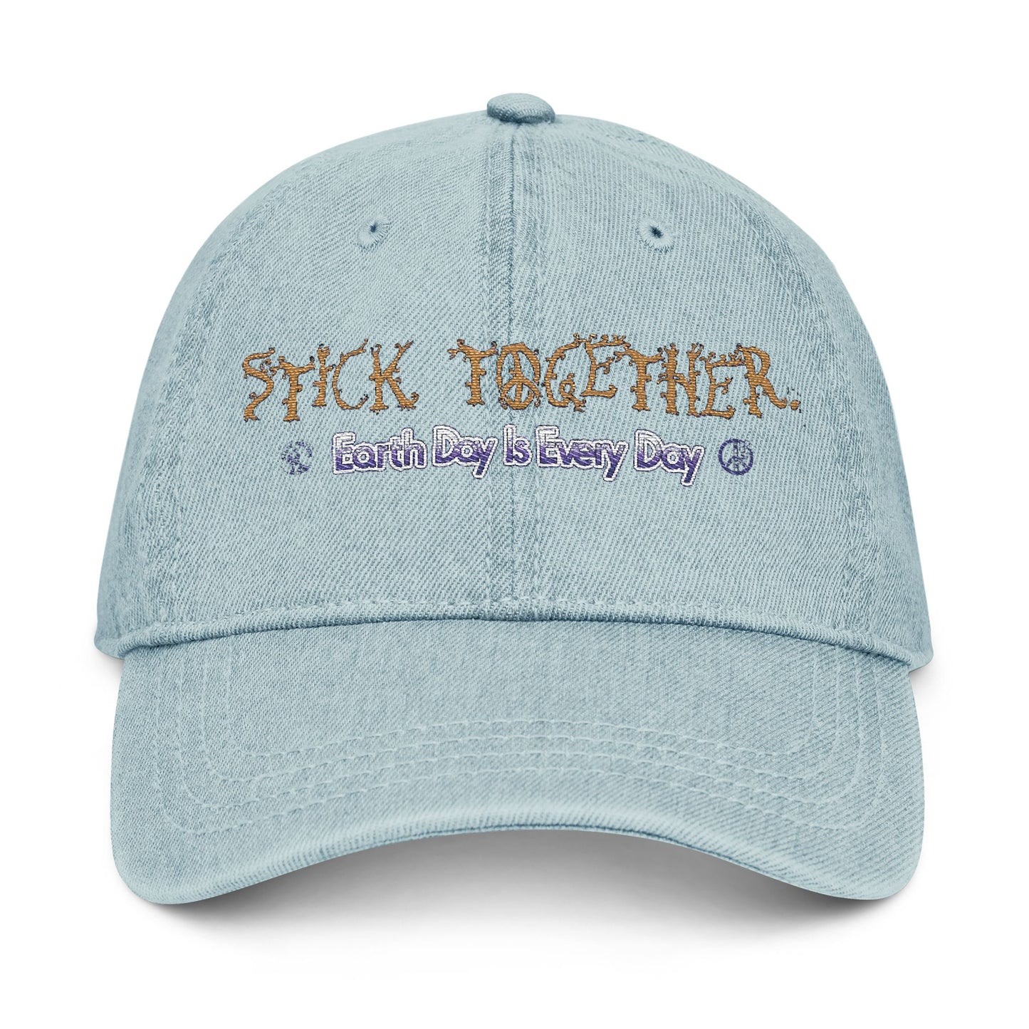 Stick Together Embroidered Denim Dad Hat