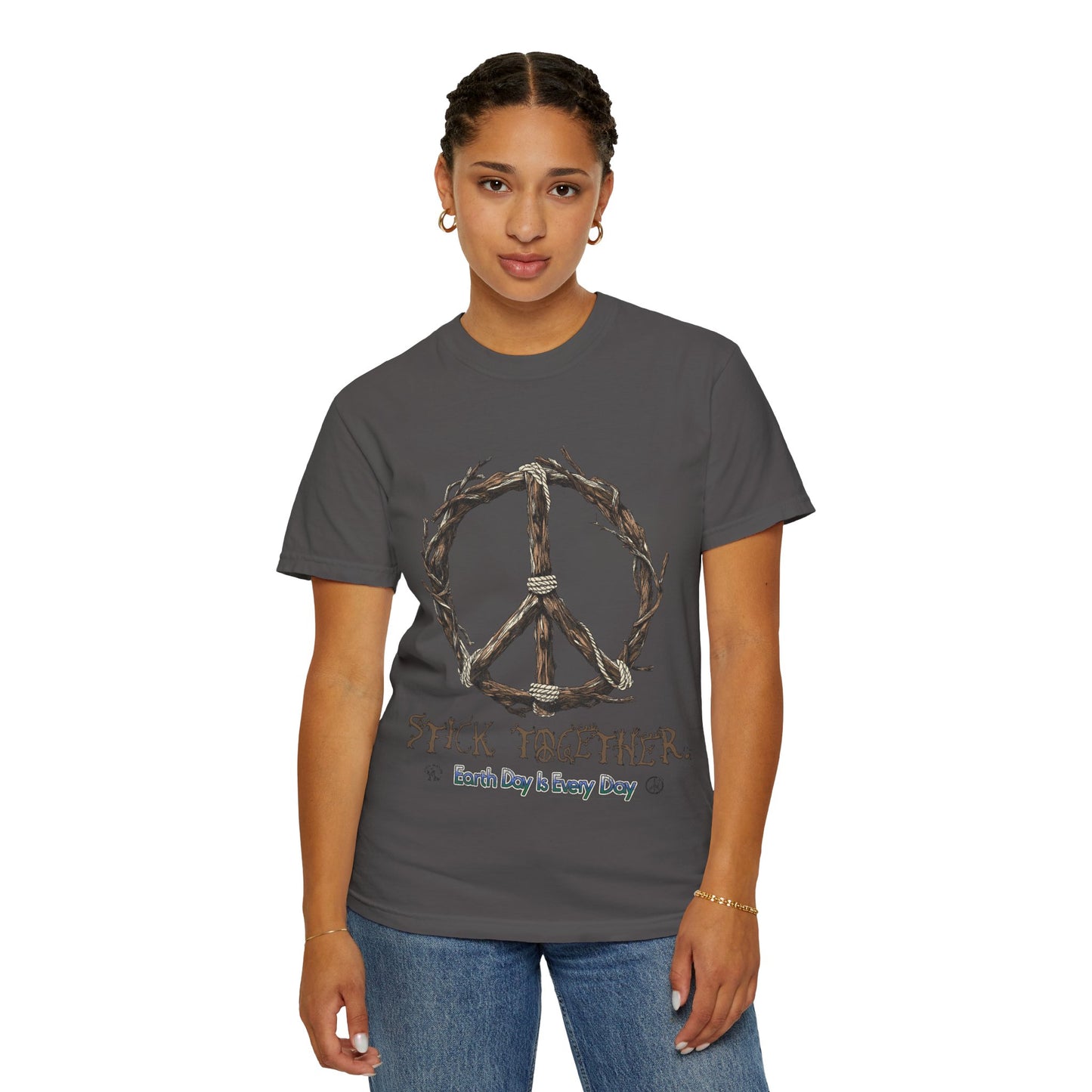 Stick Together Earth Day 2025 Unisex T-Shirt - Side Walk Flowers x Stick Nation