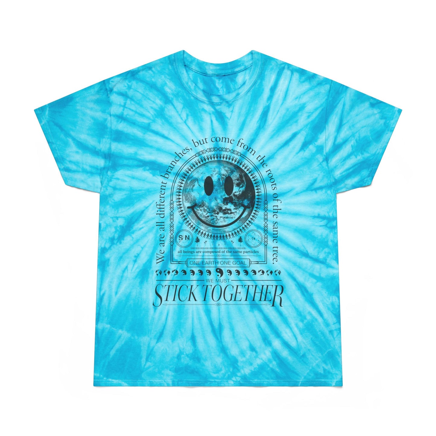Smiley Face Stick Together - Unisex Tie Dye T-Shirt 2