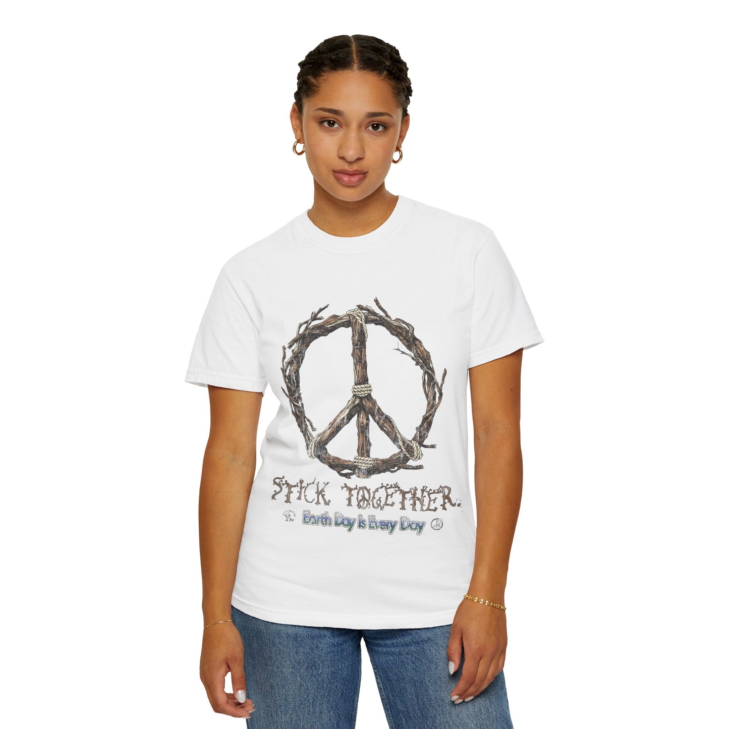 Stick Together Earth Day 2025 Unisex T-Shirt - Side Walk Flowers x Stick Nation
