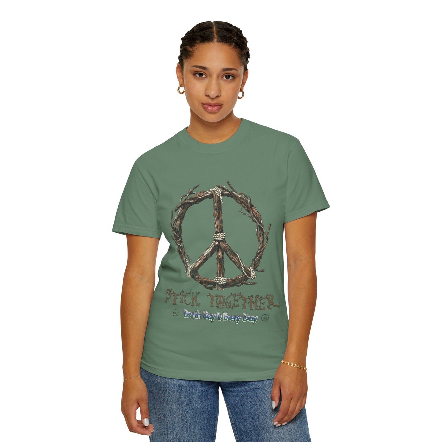 Stick Together Earth Day 2025 Unisex T-Shirt - Side Walk Flowers x Stick Nation