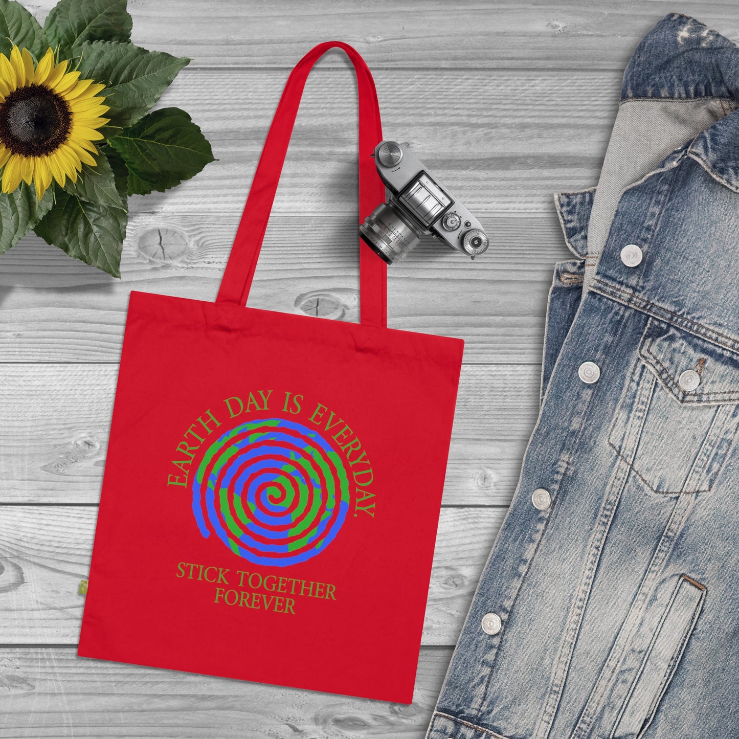 Spiral Earth Day 2025 - Organic Canvas Tote Bag