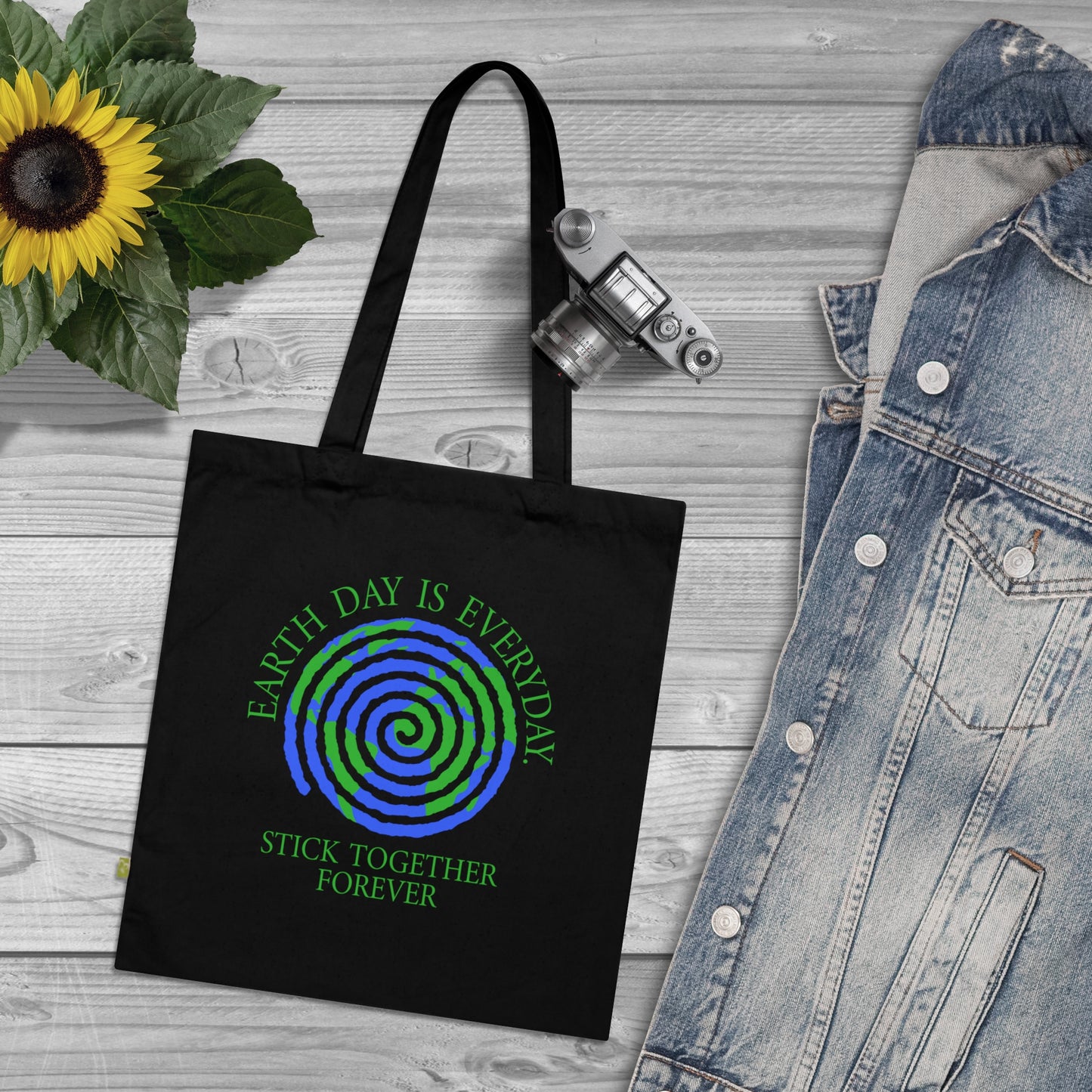 Spiral Earth Day 2025 - Organic Canvas Tote Bag