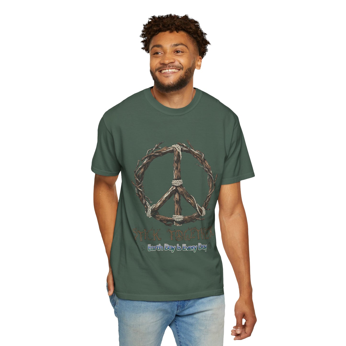 Stick Together Earth Day 2025 Unisex T-Shirt - Side Walk Flowers x Stick Nation