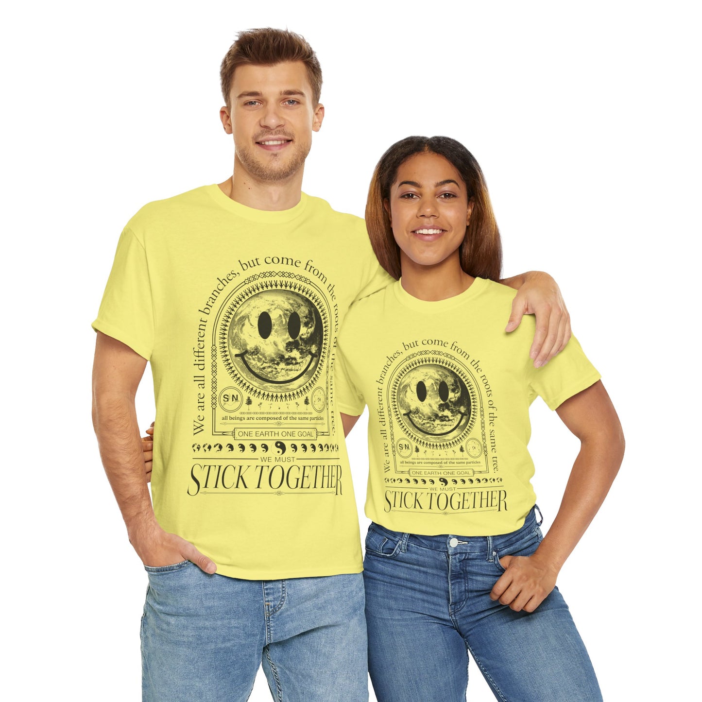 Smiley Face Stick Together Unisex T-Shirt