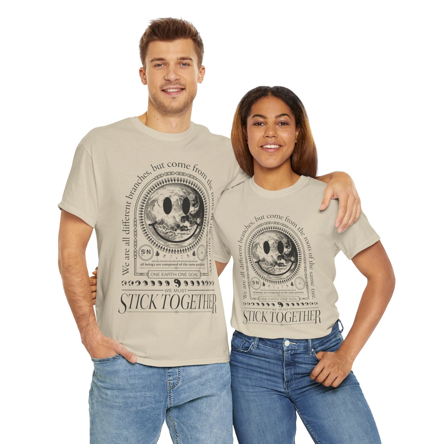 Smiley Face Stick Together Unisex T-Shirt