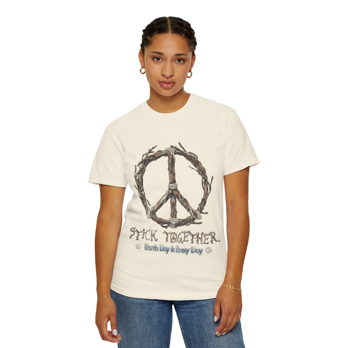 Stick Together Earth Day 2025 Unisex T-Shirt - Side Walk Flowers x Stick Nation