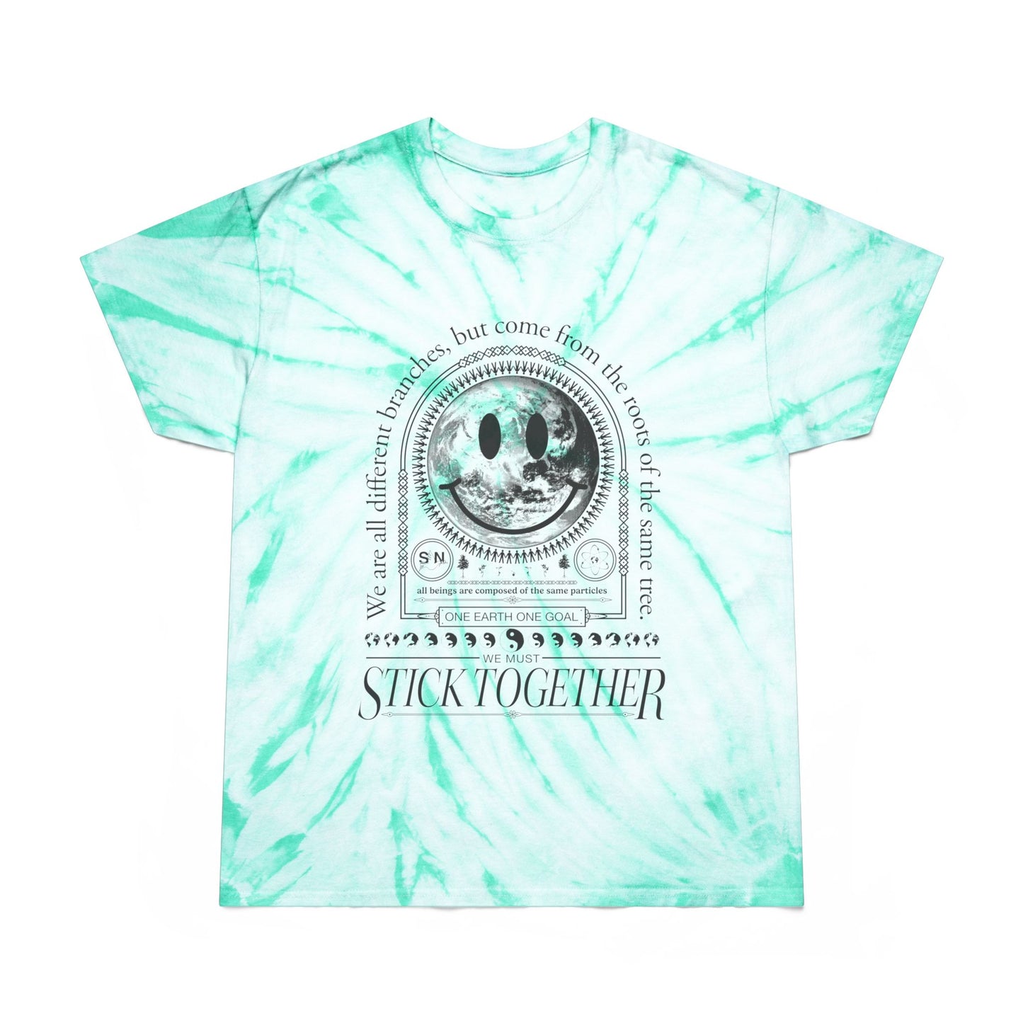 Smiley Face Stick Together - Unisex Tie Dye T-Shirt 2