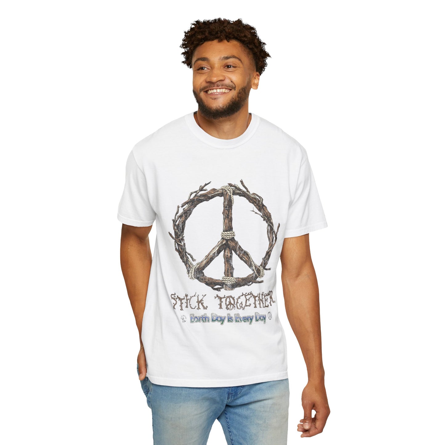 Stick Together Earth Day 2025 Unisex T-Shirt - Side Walk Flowers x Stick Nation