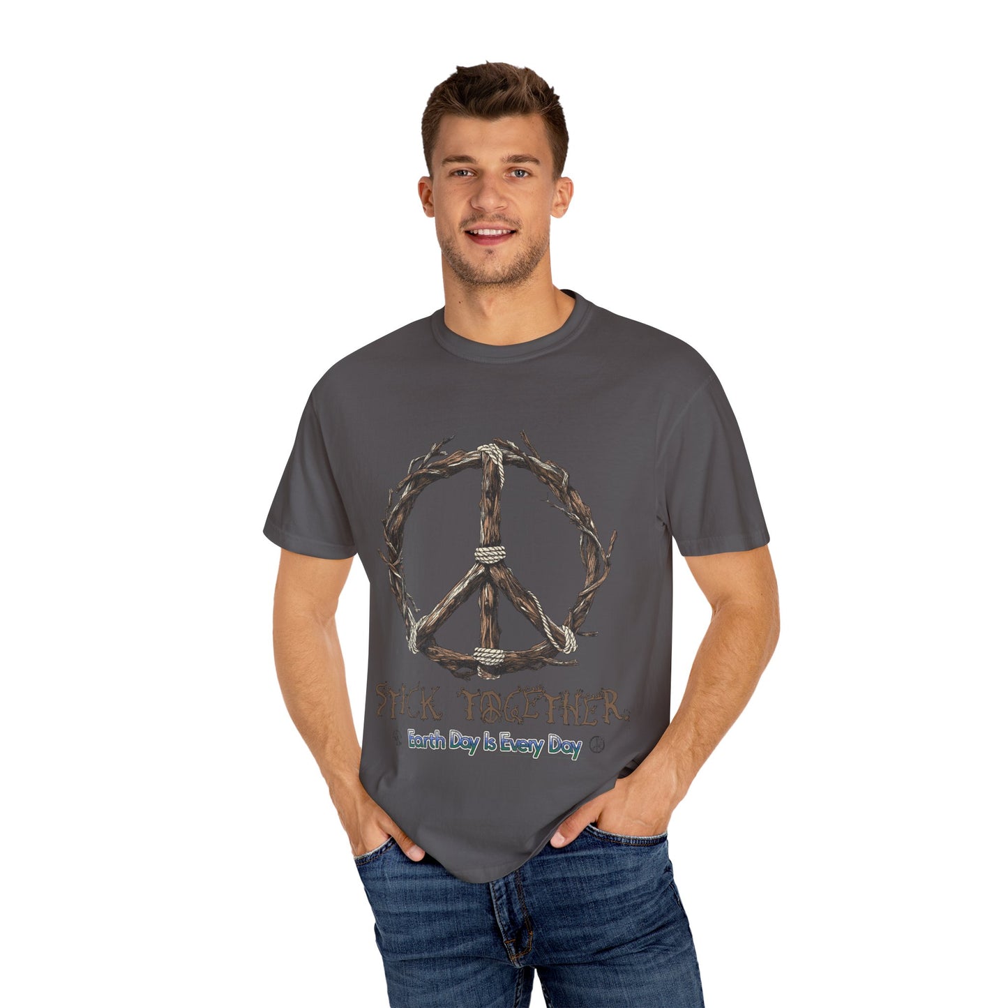 Stick Together Earth Day 2025 Unisex T-Shirt - Side Walk Flowers x Stick Nation