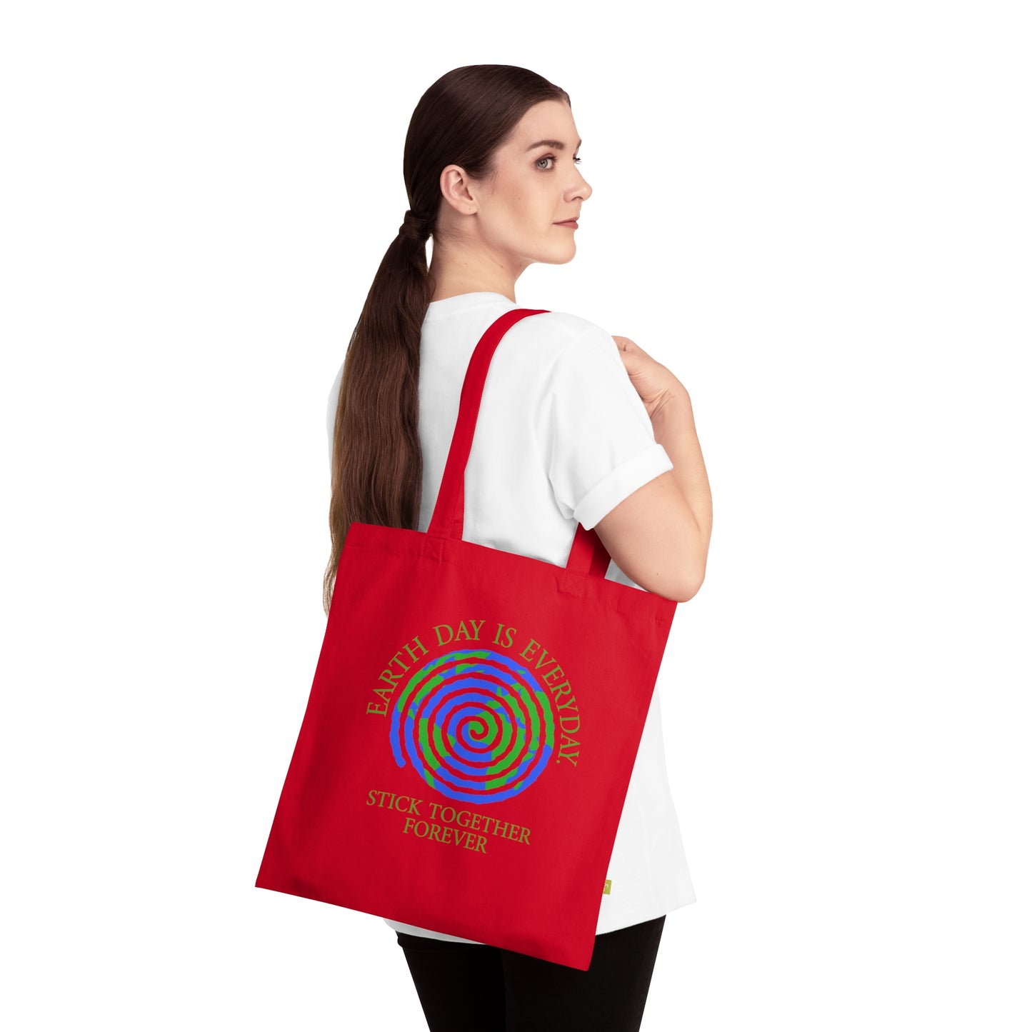Spiral Earth Day 2025 - Organic Canvas Tote Bag