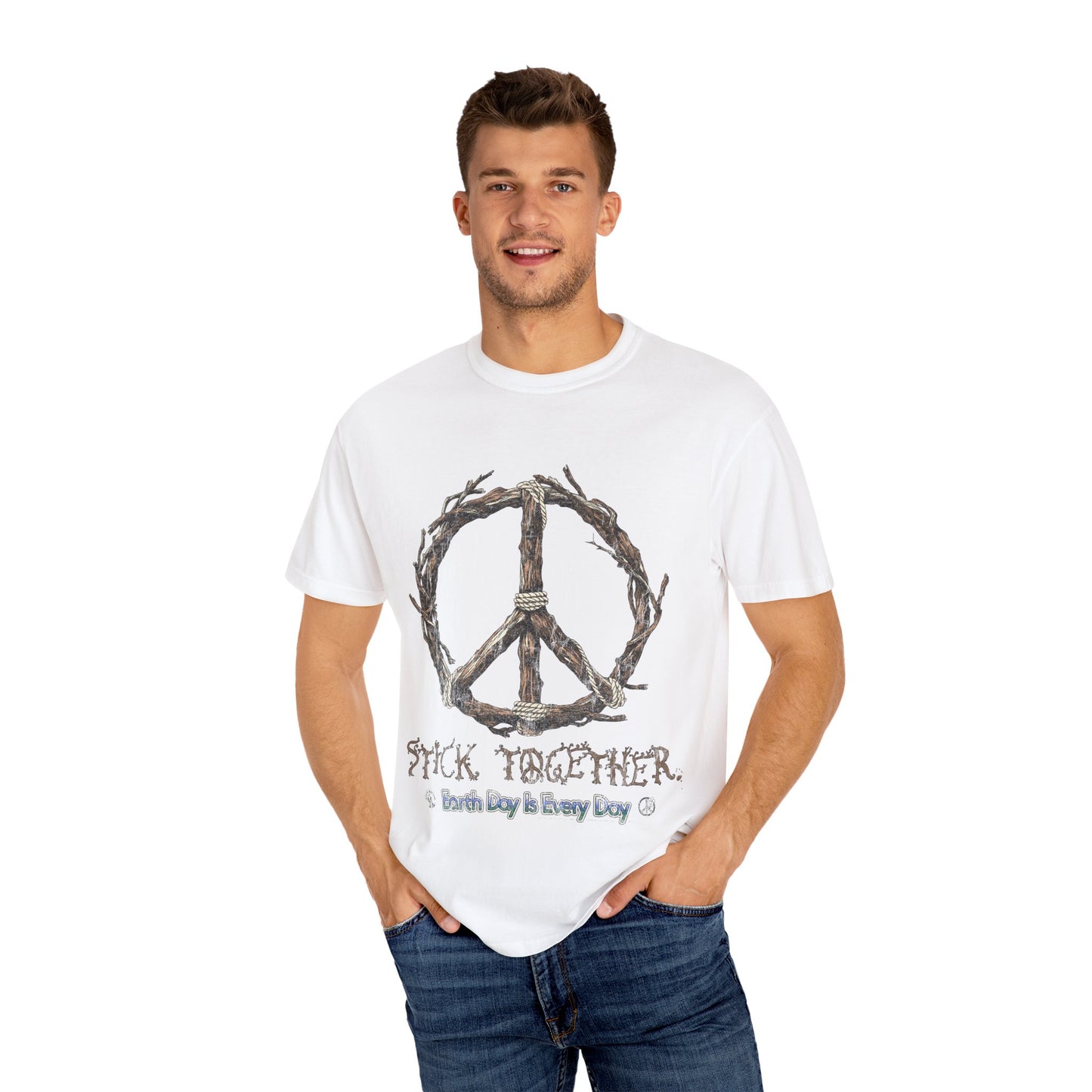 Stick Together Earth Day 2025 Unisex T-Shirt - Side Walk Flowers x Stick Nation