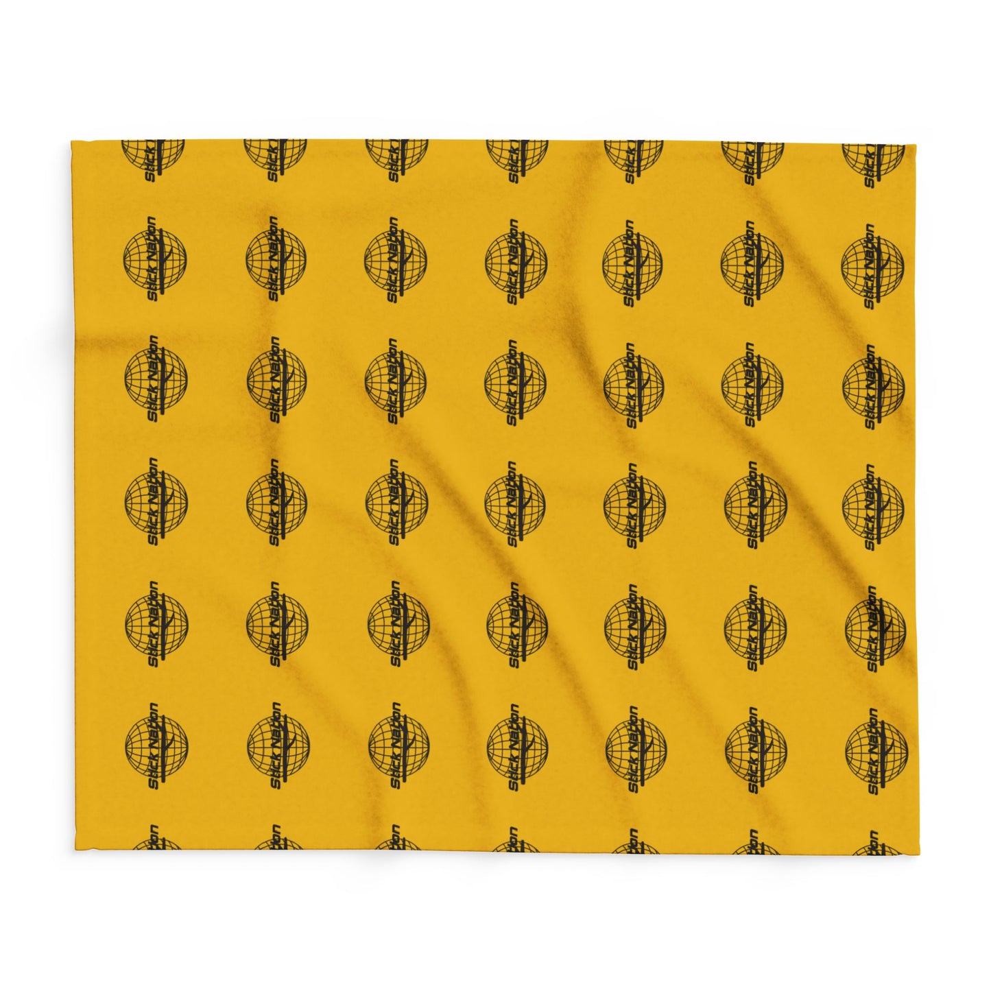 Cozy Arctic Fleece Blanket – Warm Yellow Globe Pattern