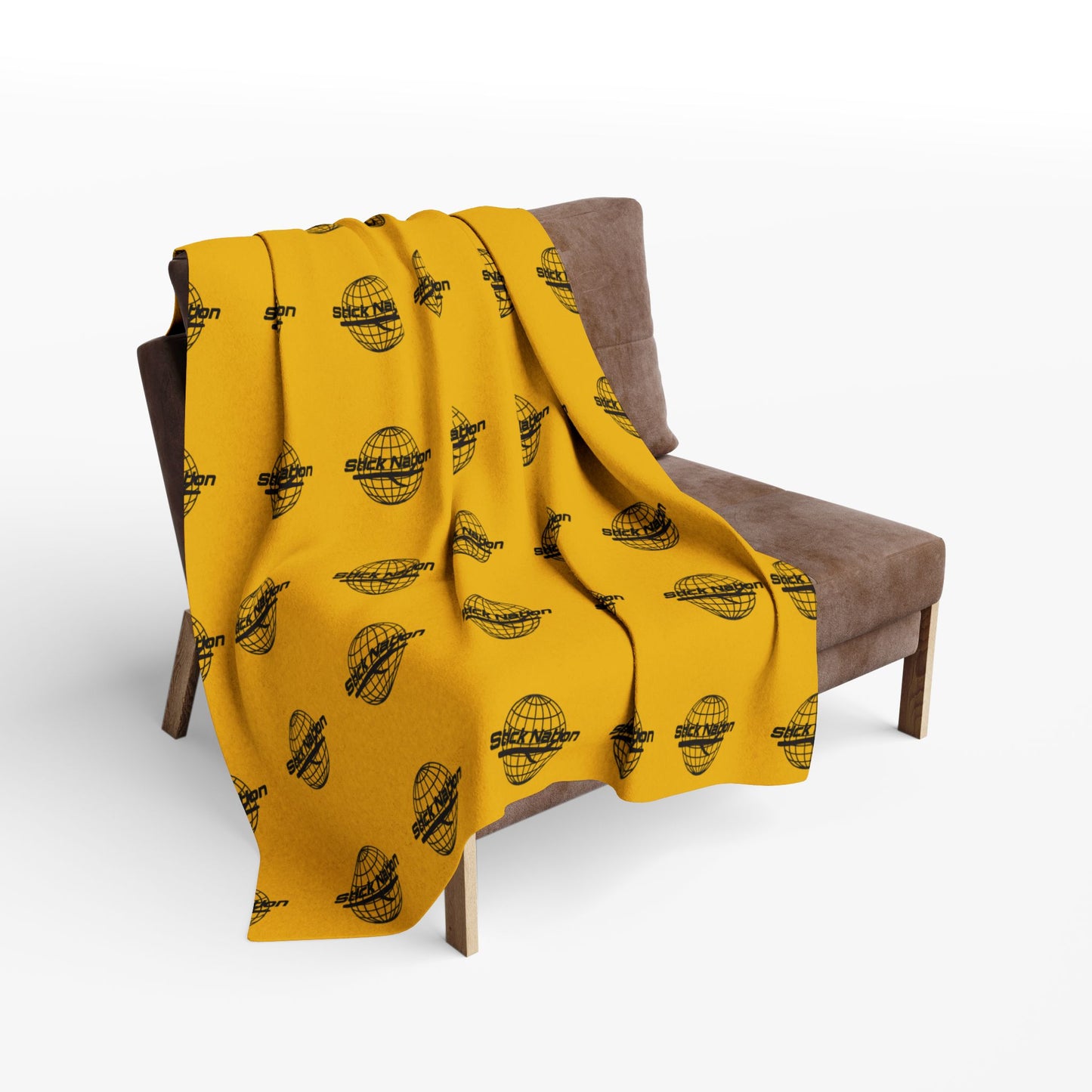 Cozy Arctic Fleece Blanket – Warm Yellow Globe Pattern