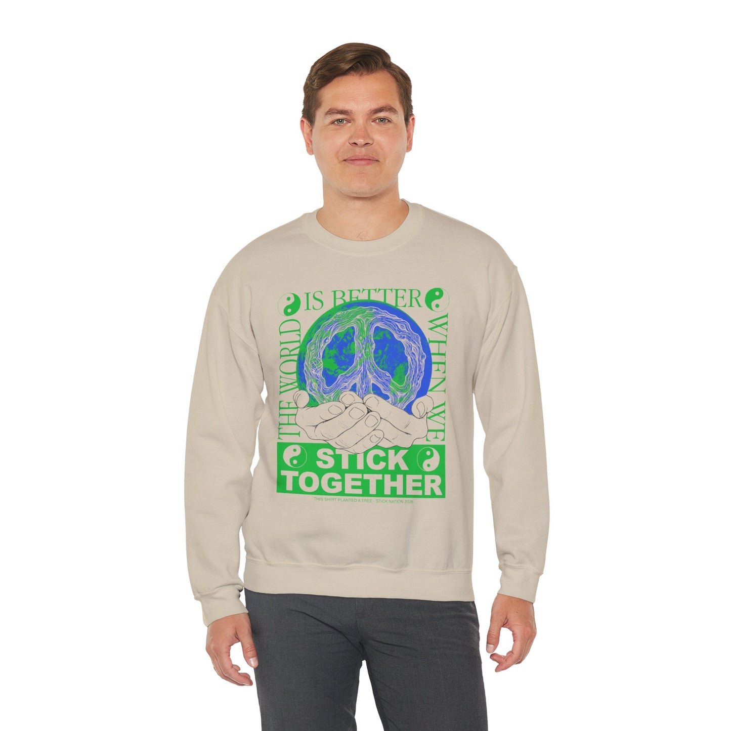 Stick Together for Earth - Unisex Crewneck Sweatshirt