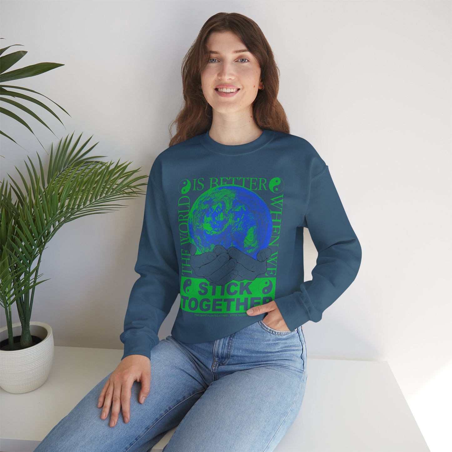 Stick Together for Earth - Unisex Crewneck Sweatshirt