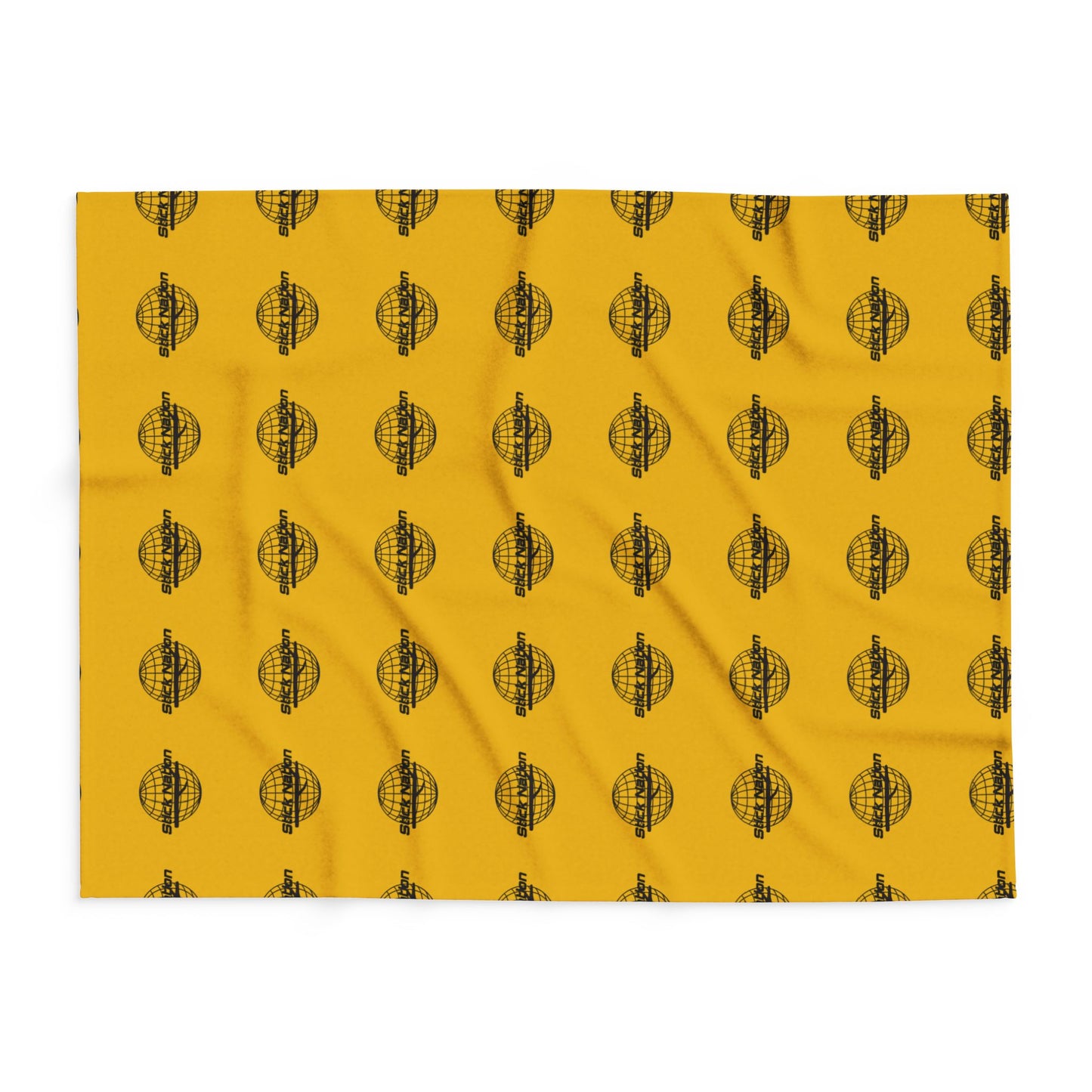 Cozy Arctic Fleece Blanket – Warm Yellow Globe Pattern