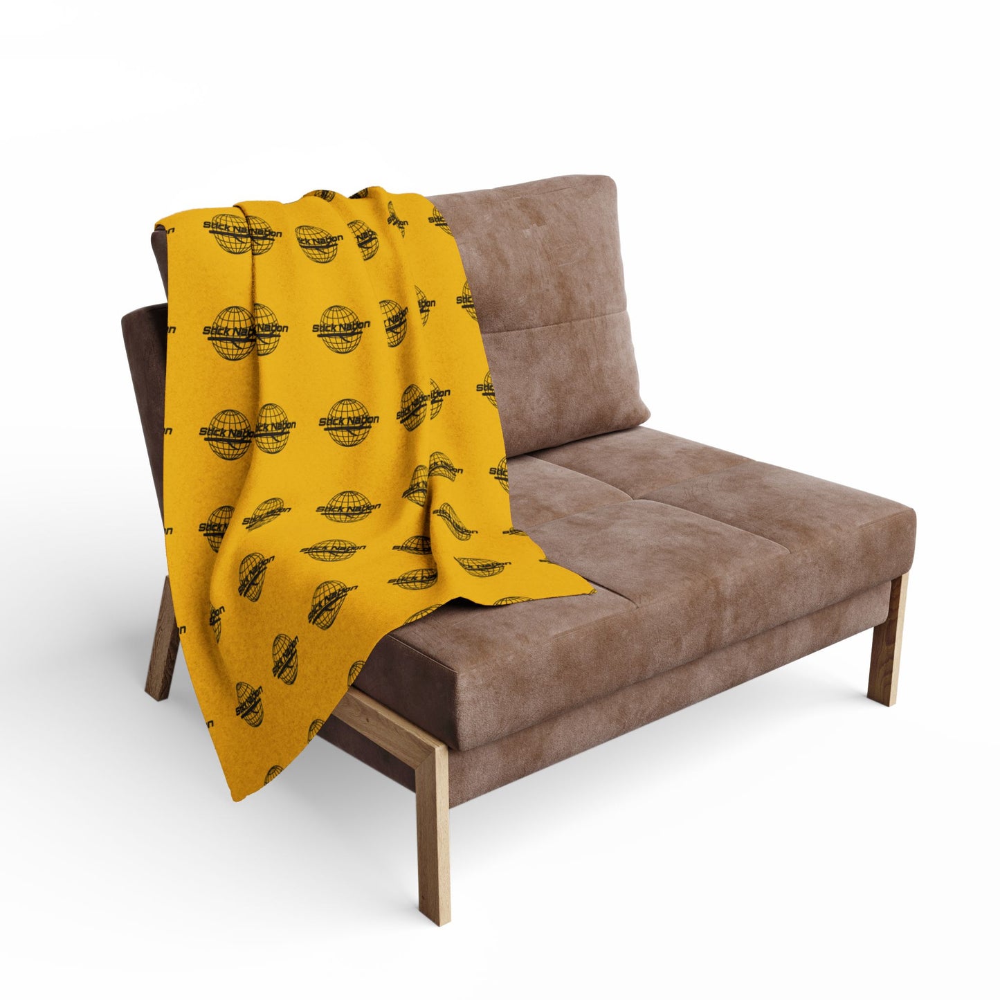 Cozy Arctic Fleece Blanket – Warm Yellow Globe Pattern