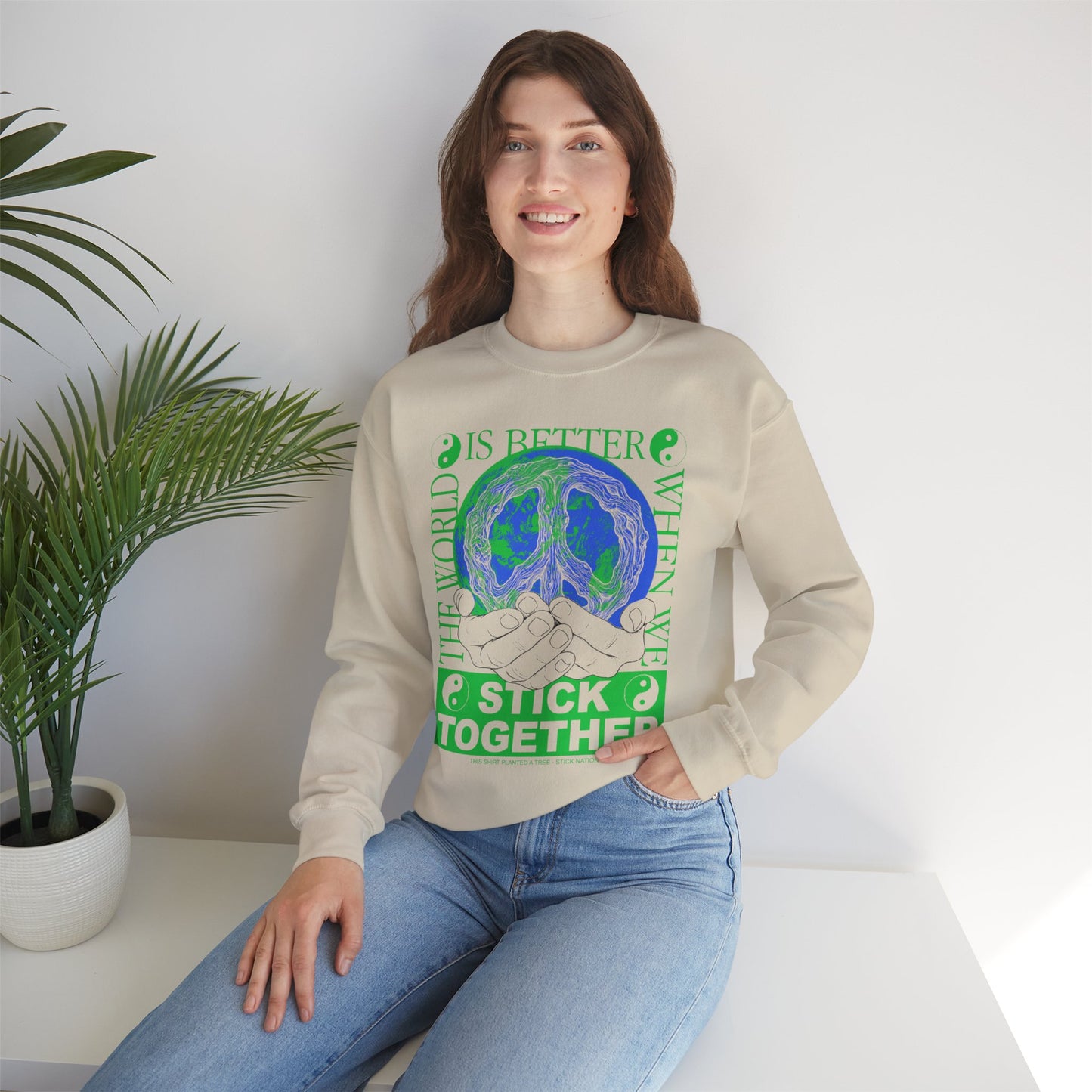 Stick Together for Earth - Unisex Crewneck Sweatshirt
