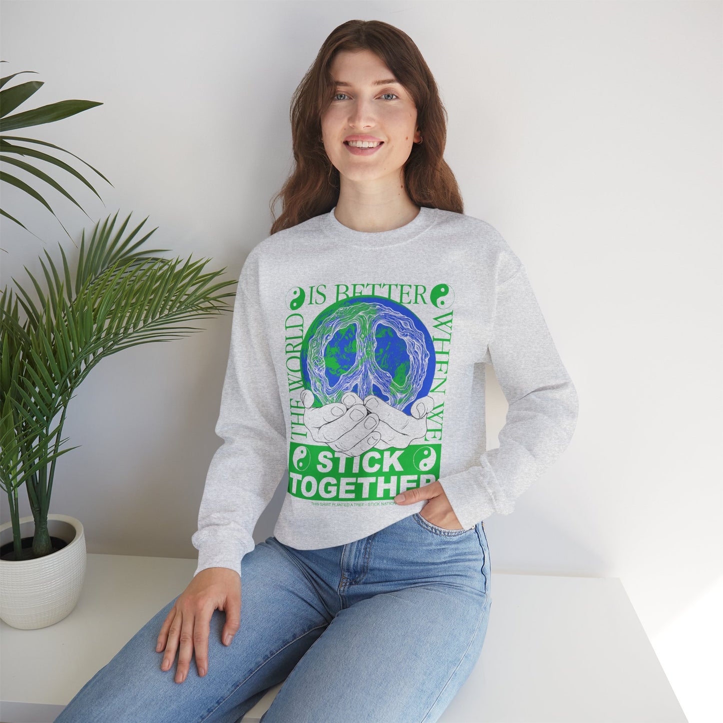 Stick Together for Earth - Unisex Crewneck Sweatshirt