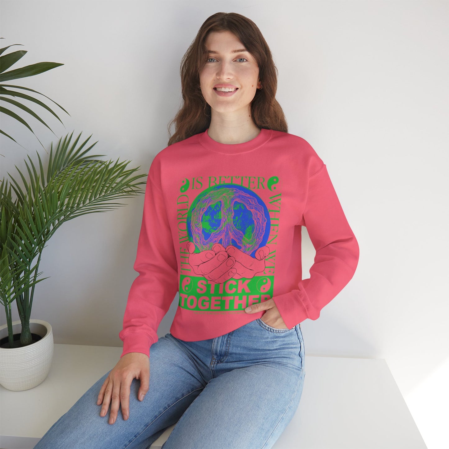 Stick Together for Earth - Unisex Crewneck Sweatshirt