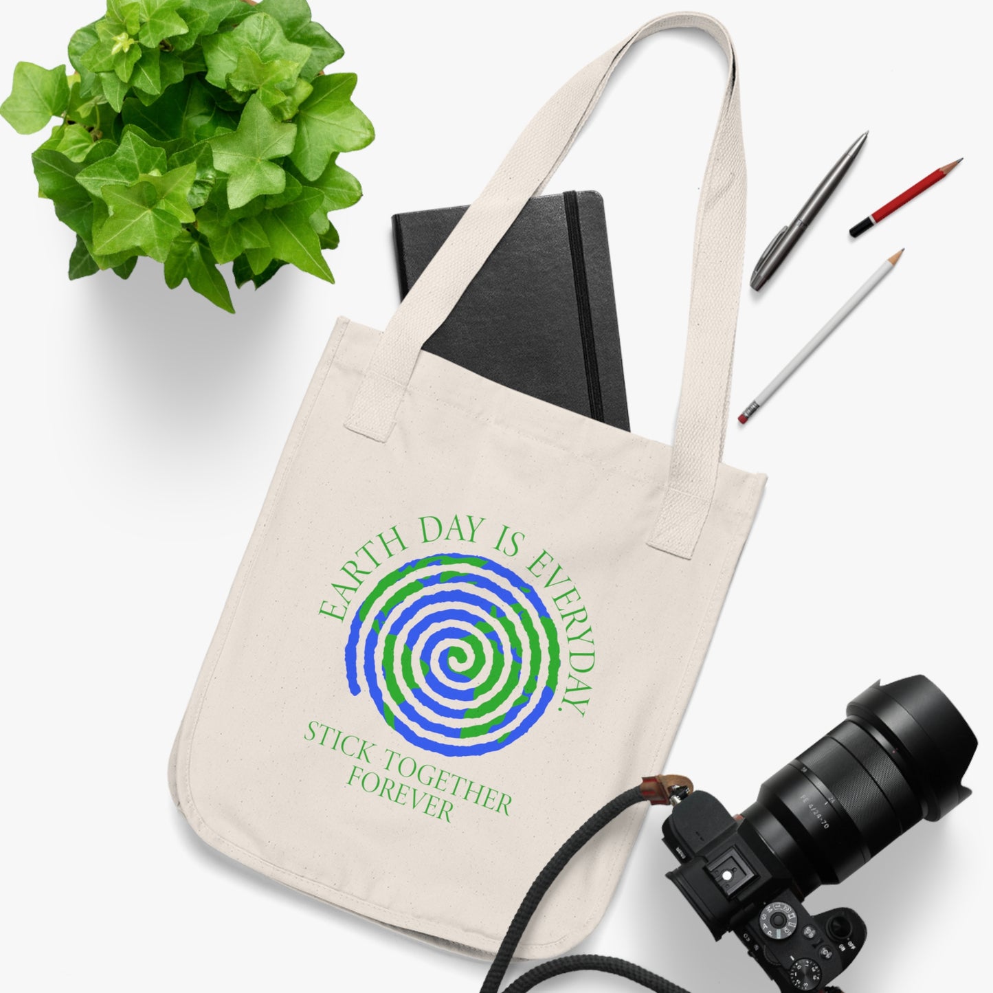 Spiral Earth Day- Organic Canvas Tote Bag