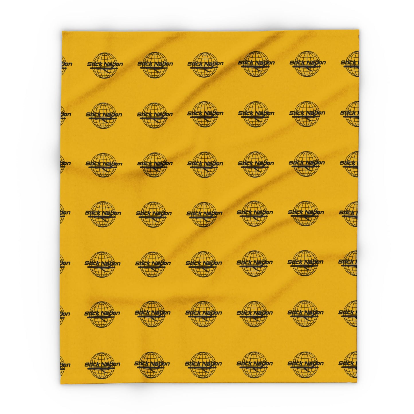 Cozy Arctic Fleece Blanket – Warm Yellow Globe Pattern