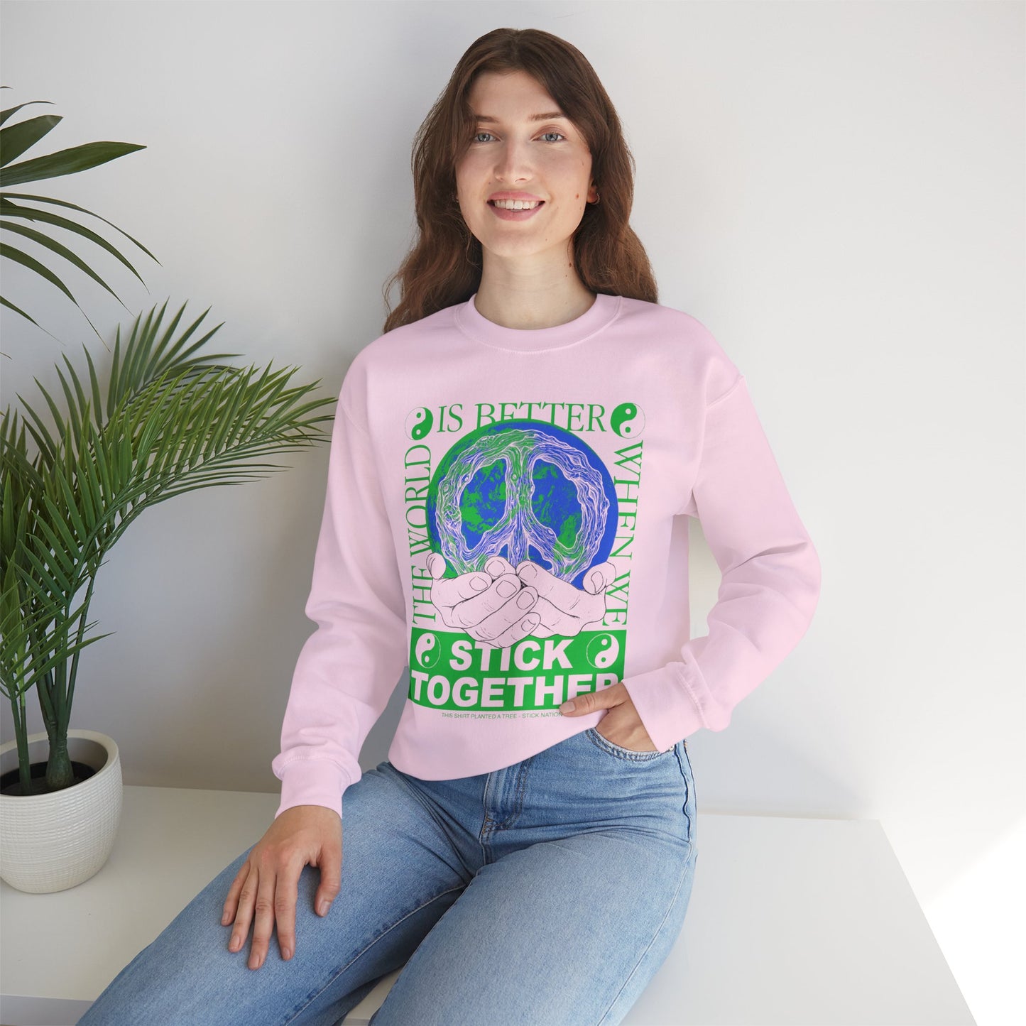 Stick Together for Earth - Unisex Crewneck Sweatshirt