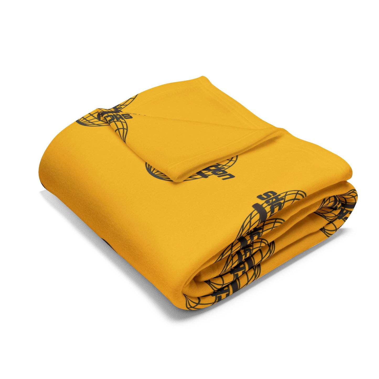 Cozy Arctic Fleece Blanket – Warm Yellow Globe Pattern